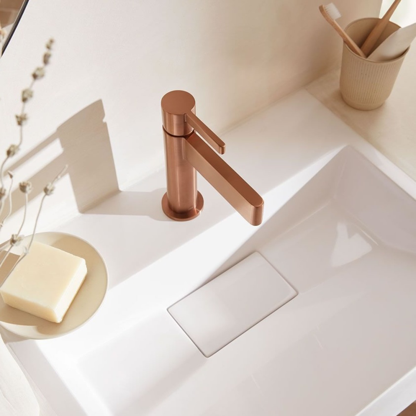 Lifestyle image of Vado Individual Edit Brushed Bronze Basin Mono Tap